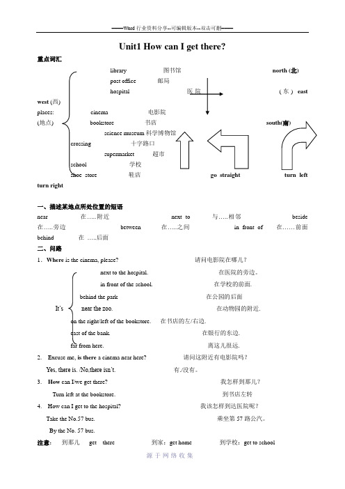 六年级PEP上册unit1-6单元知识点总结+经典练习
