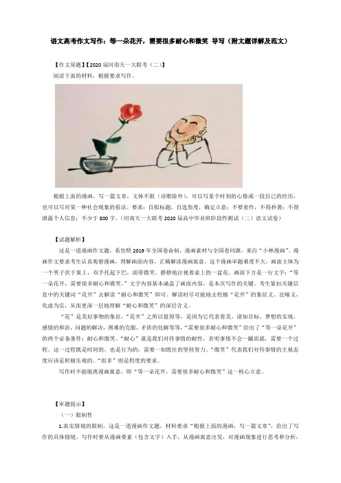 语文高考作文写作：等一朵花开,需要很多耐心和微笑 导写(附文题详解及范文)