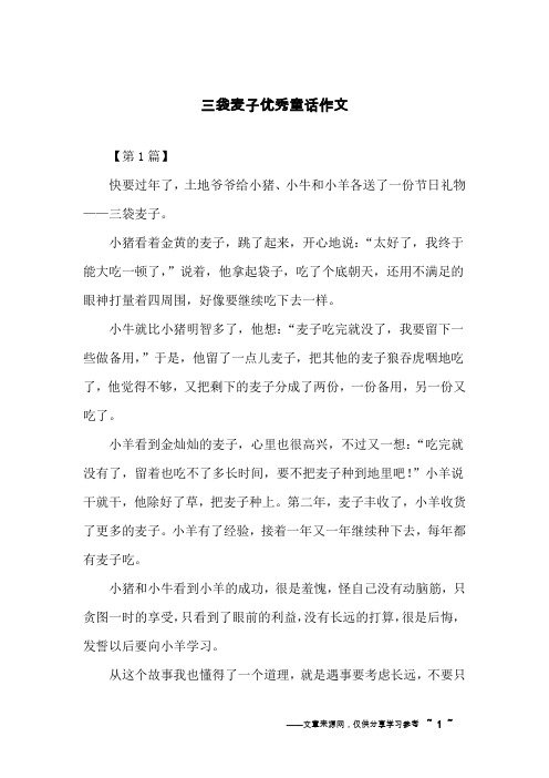 三袋麦子优秀童话作文