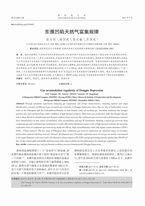 东濮凹陷天然气富集规律