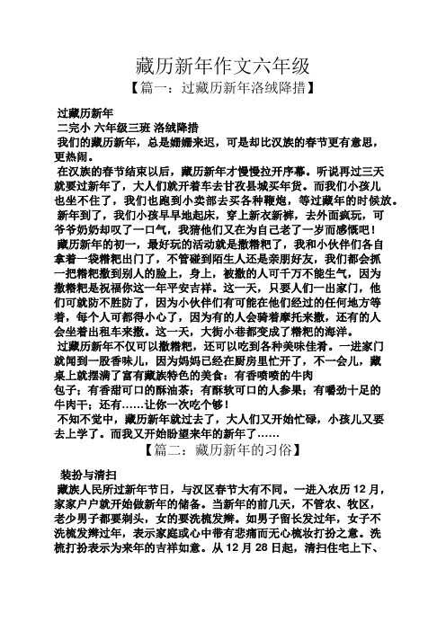 藏历新年作文六年级