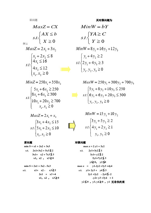 运筹学 总结