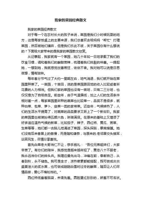 我家的菜园经典散文