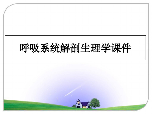 最新呼吸系统解剖生理学课件教学讲义ppt