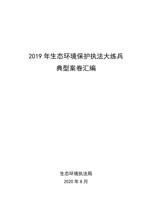 2019年生态环境保护执法大练兵