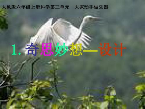 六年级科学上册3.1《奇思妙想__设计篇》 精品优选PPT课件1大象版