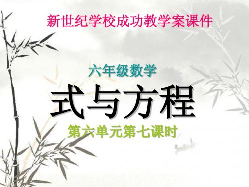 第七课时《式与方程》