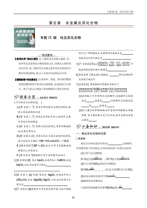 专题18 碳  硅及其化合物