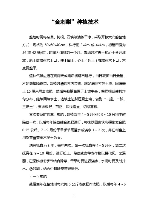“金刺梨”种植技术