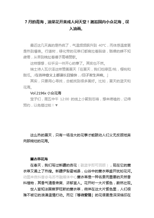 7月的青海，油菜花开美成人间天堂！邂逅国内小众花海，误入油画。