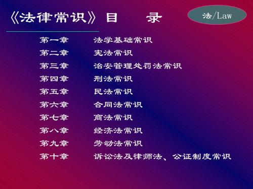 第一课：法学基础理论简介