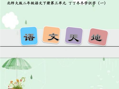 二年级下册语文课件丁丁冬冬学识字一北师大版