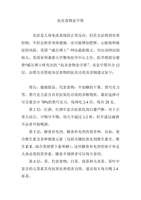 抗炎食物金字塔
