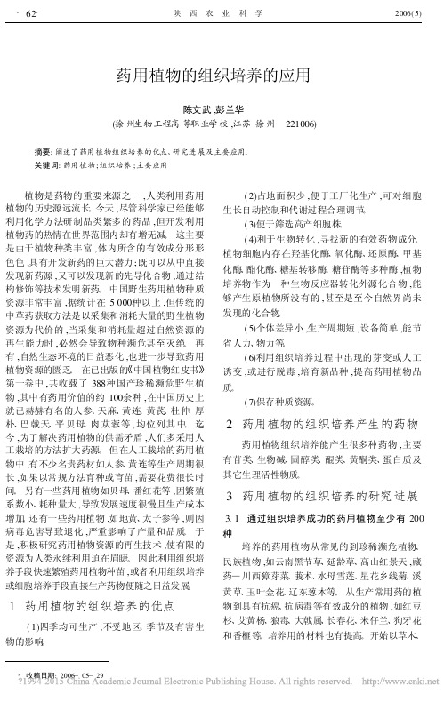 药用植物的组织培养的应用_陈文武