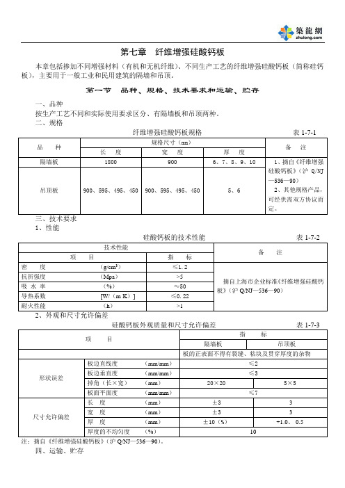 第七章 纤维增强硅酸钙板