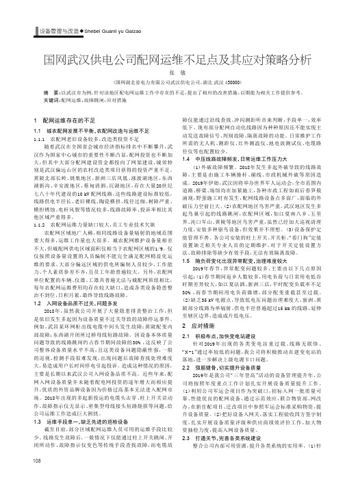 国网武汉供电公司配网运维不足点及其应对策略分析