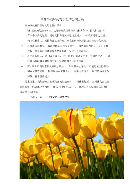 高加事故解列对机组的影响分析.doc