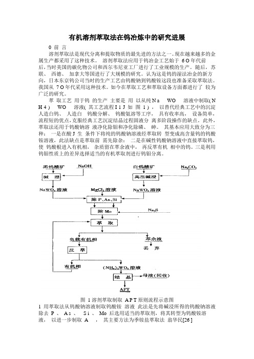 有机溶剂萃取法在钨冶炼中的研究进展