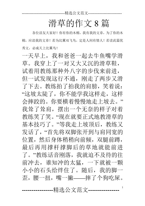 滑草的作文8篇_0