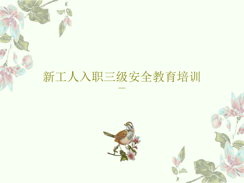 新工人入职三级安全教育培训40页PPT