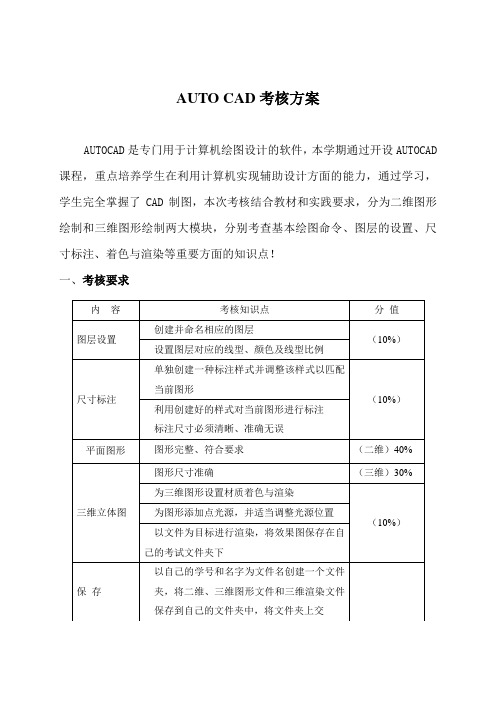 cad考核方案及要求