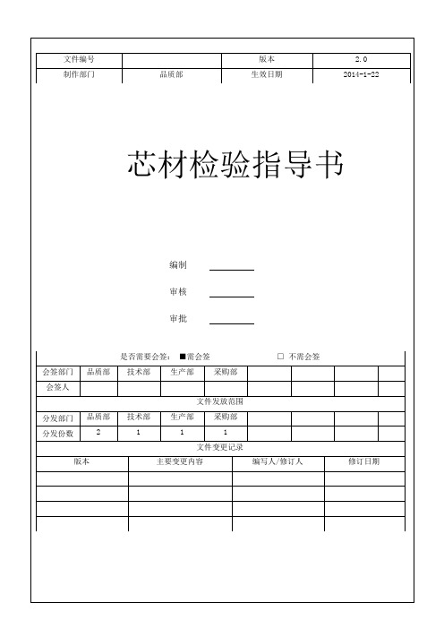 芯材检验指导书-