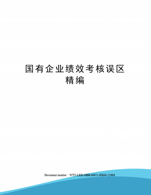 国有企业绩效考核误区精编