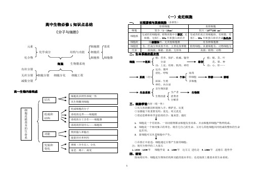 高中生物必修1知识网络(精品干货)