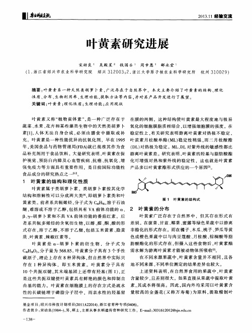 叶黄素研究进展