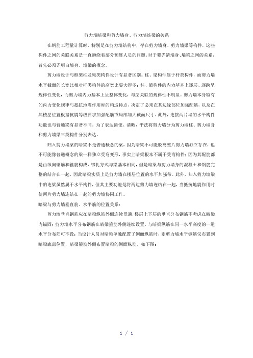 广联达钢筋抽样软件GGJ10.0—剪力墙暗梁和剪力墙身、剪力墙连梁的关系