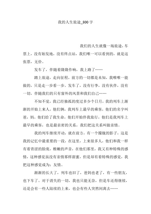 我的人生旅途_800字