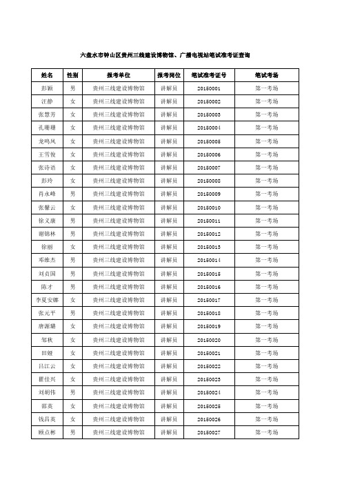 笔试准考证查询xls