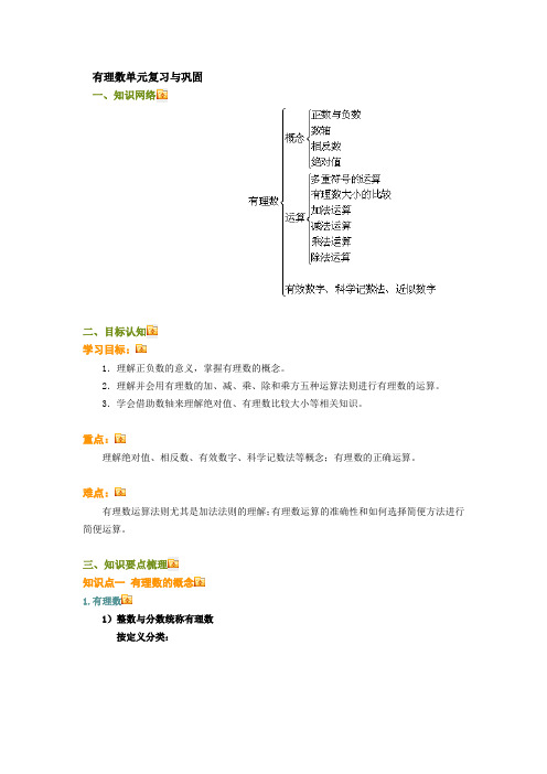 有理数单元复习与巩固