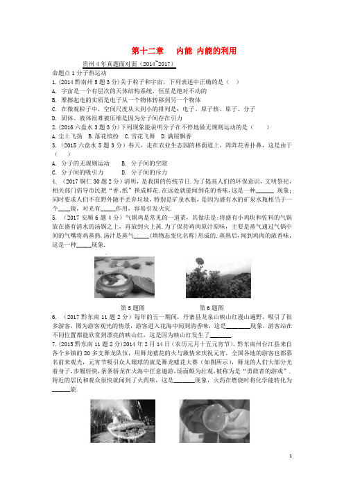 中考物理总复习第十二章内能内能的利用复习真题面对面及答案