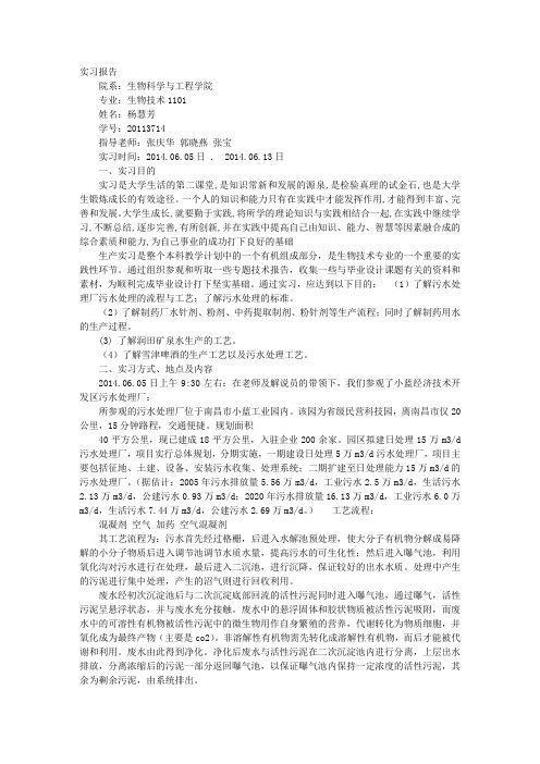 液体发酵实践报告