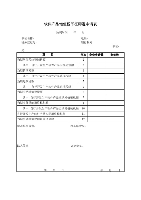 软件退税资料