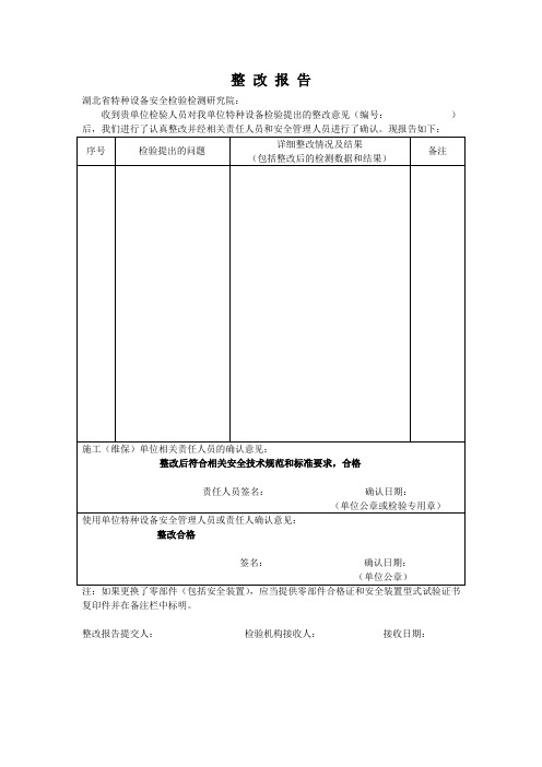 湖北特检院整改报告