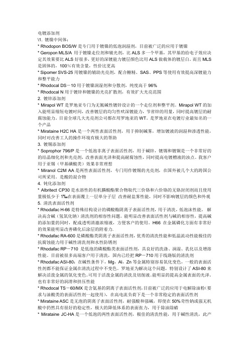 电镀添加剂