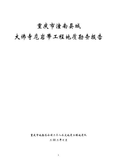 大佛寺危岩勘察报告1