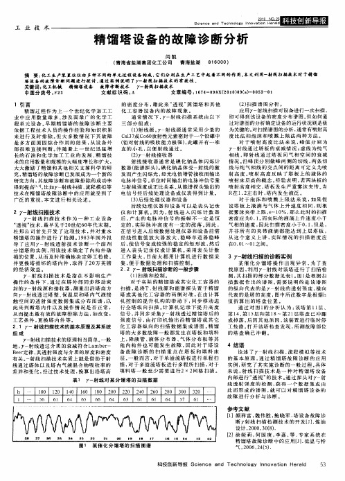 精馏塔设备的故障诊断分析
