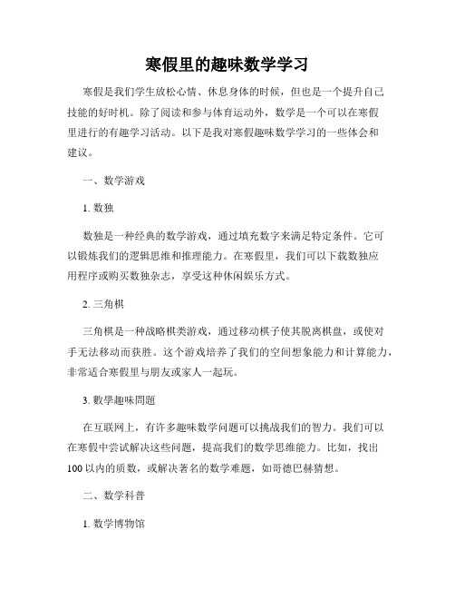 寒假里的趣味数学学习
