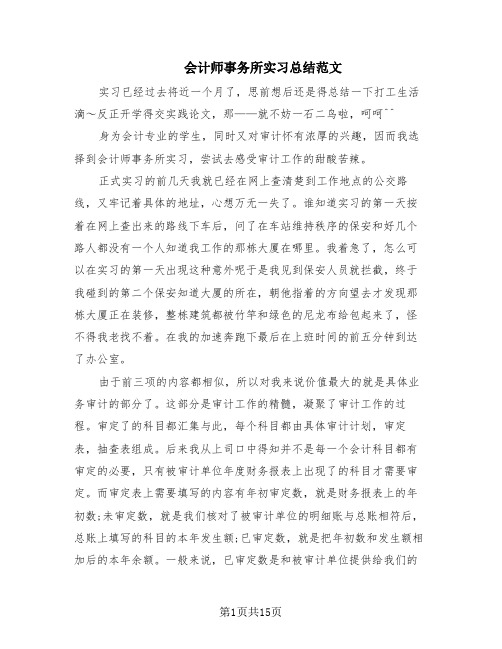 会计师事务所实习总结范文(6篇)