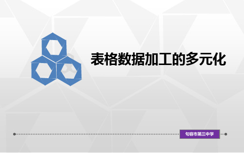 表格数据加工的多元化