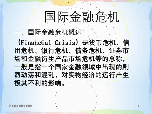 历史以来国际金融危机