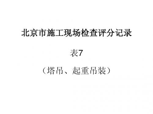 检查表评分标准(表7)