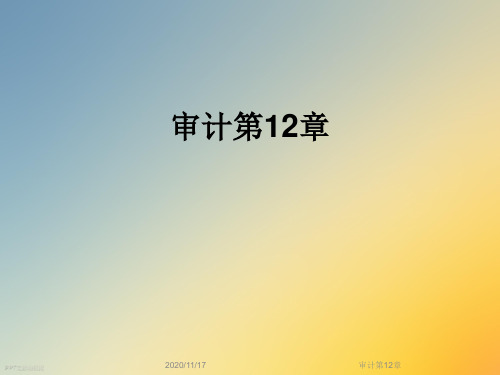 审计第12章