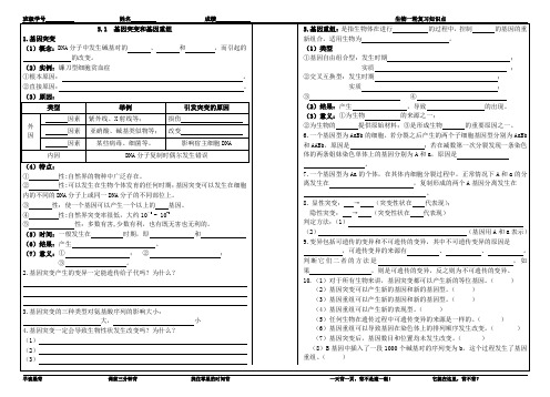 一轮复习5.1基因突变和基因重组