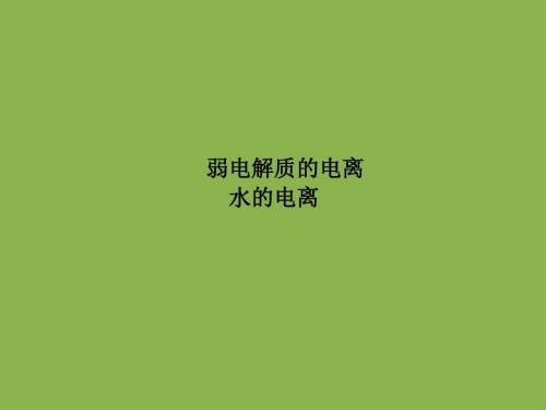 高中化学 弱电解质的电离_水的电离
