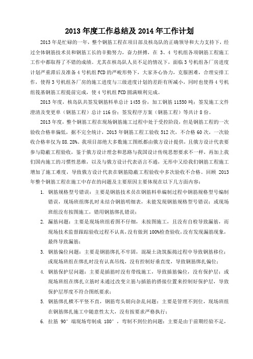 2013年度工作总结及2014年工作计划