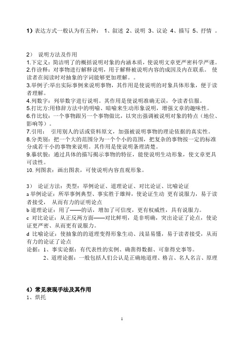 各种说明方法的作用